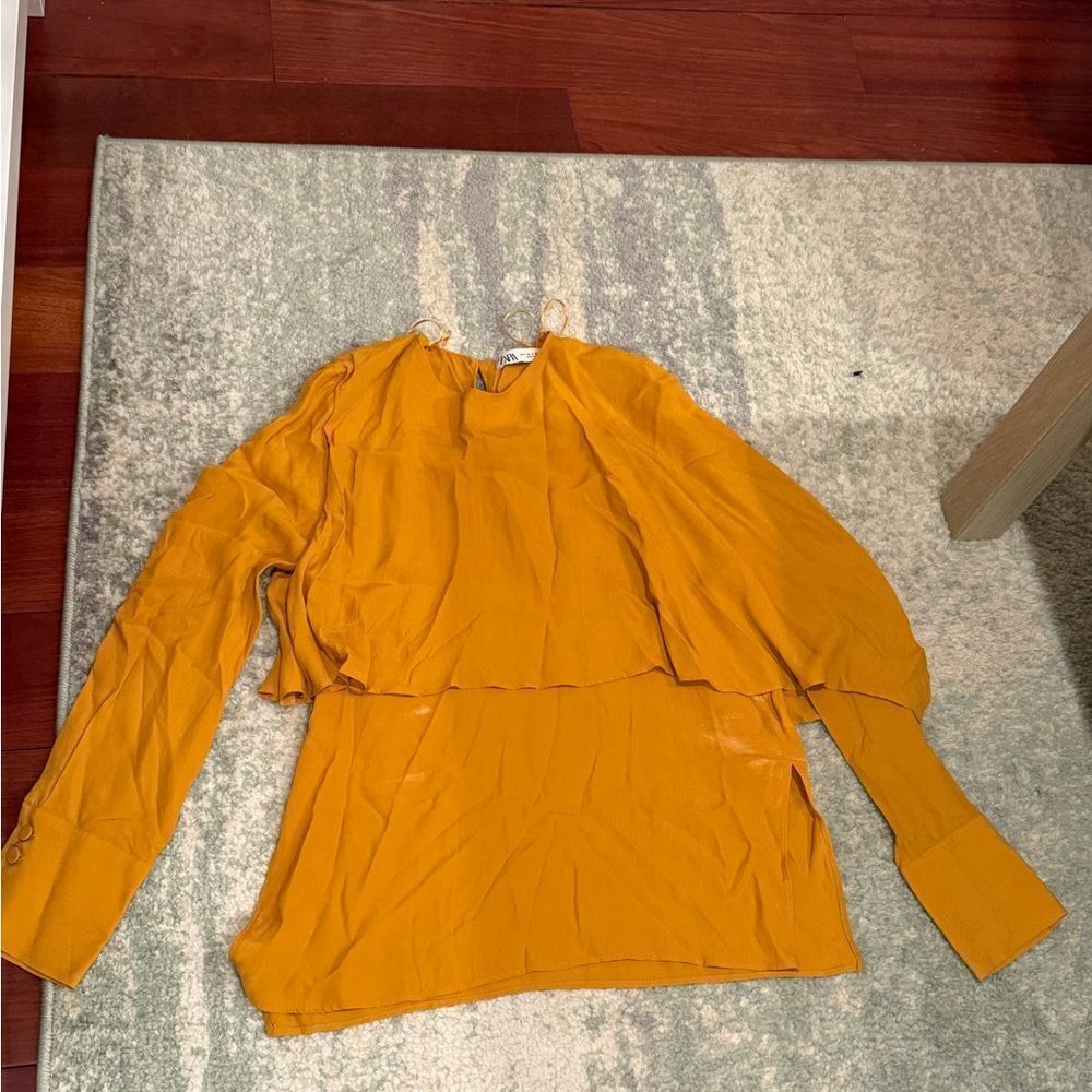 Chic Mustard Yellow Blouse from Zara
